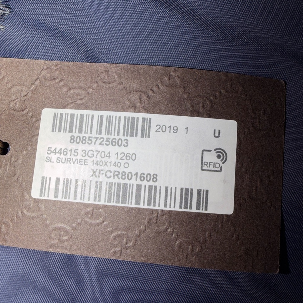 Gucci Beige/Ebony Wool And Silk GG Survive Shawl Scarf - Picture 4 of 7